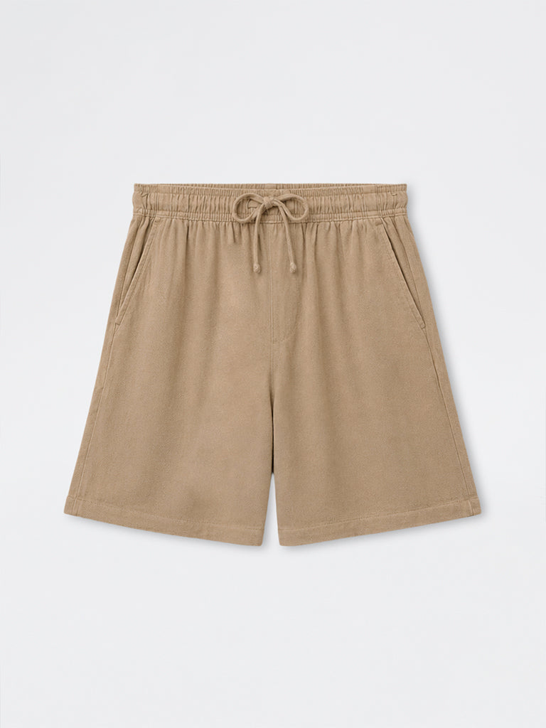 ETA Beige Relaxed-Fit Mid-Rise Shorts