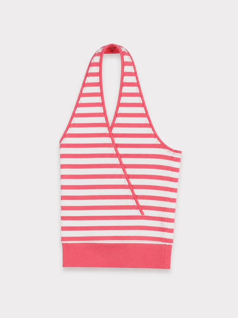 Nuoflexx Pink Striped Cotton-Blend Top