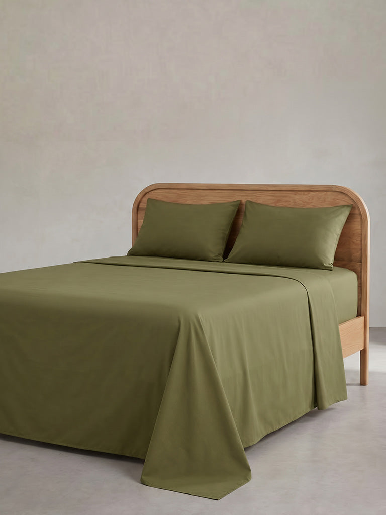 Westside Home Olive Solid Queen Bed Sheet Set