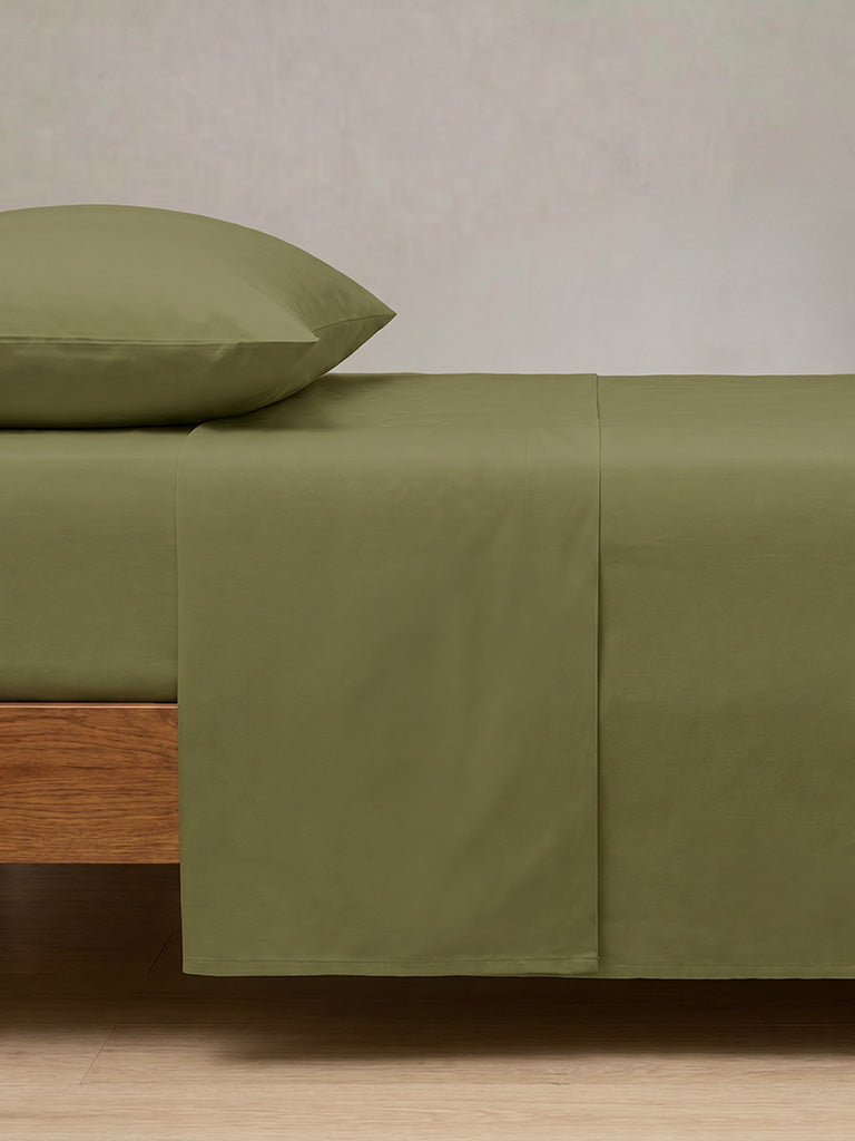 Westside Home Olive Solid Queen Bed Sheet Set