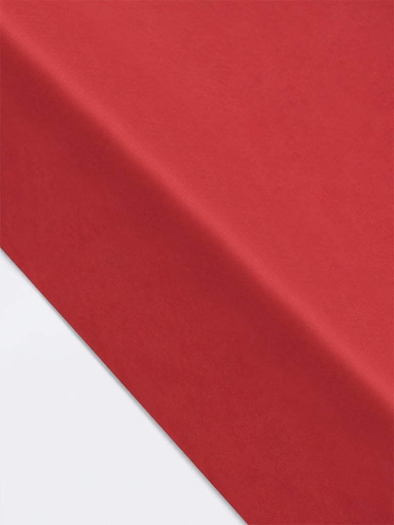 Westside Home Red Solid Queen Bed Sheet Set