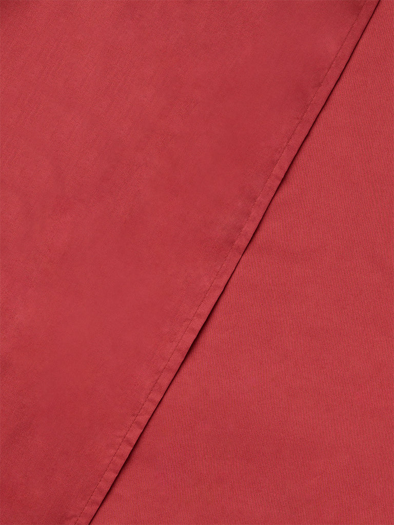 Westside Home Red Solid Queen Bed Sheet Set