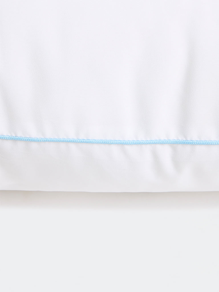 Westside Home White Piping Detailed Plush Pillow
