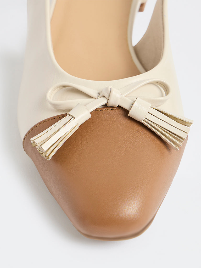 LUNA BLU Ivory Slingback Sandals