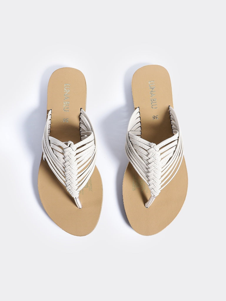 LUNA BLU Ivory Thong Flat Sandals