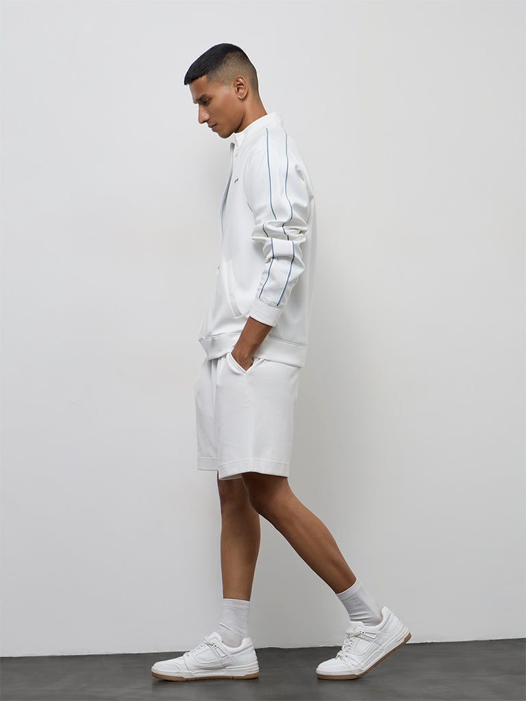 Nuoflexx White Text Printed Relaxed-Fit Jacket