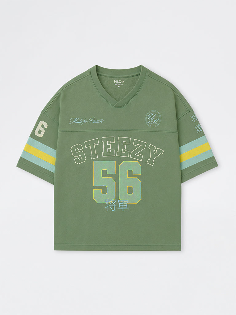 Nuon Green Printed Oversized T-Shirt