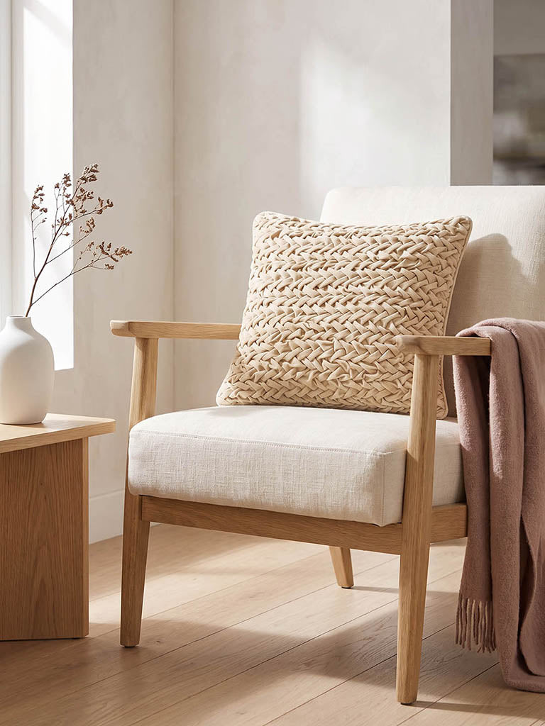 Westside Home Taupe Ruched Cushion Cover