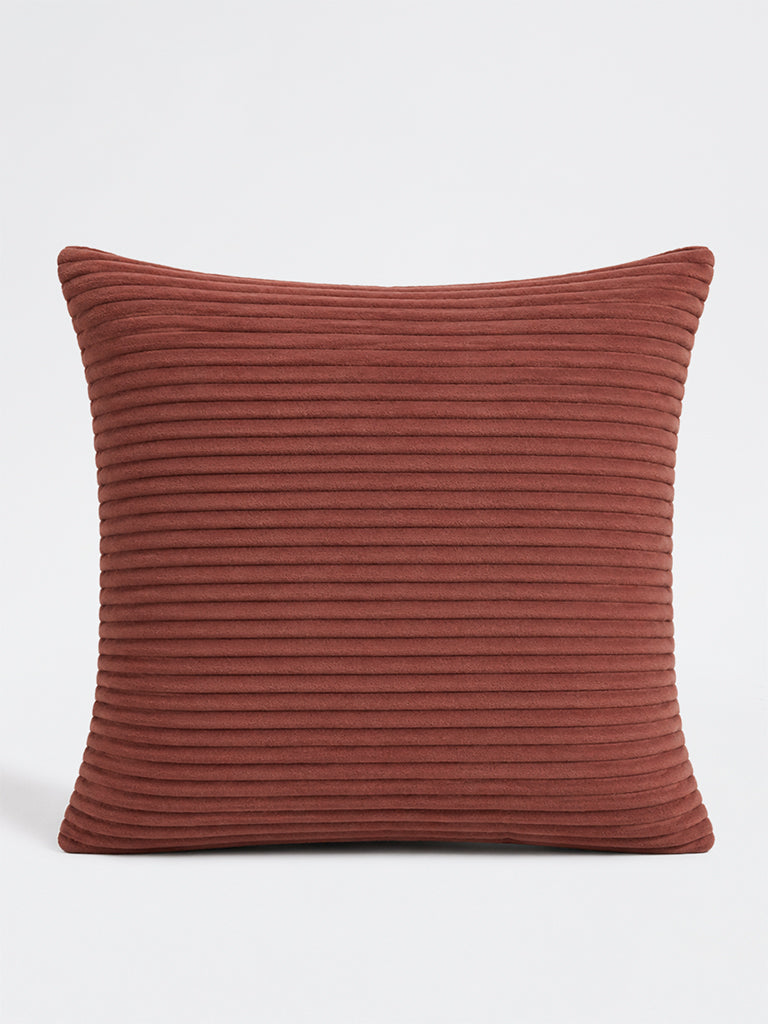 Westside Home Brown Pleated Velvet Cushion Cover