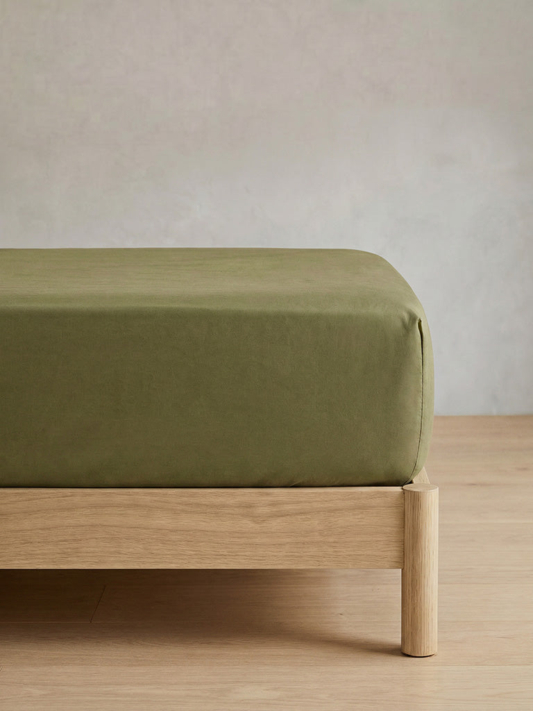 Westside Home Olive Solid Queen Fitted Sheet Set