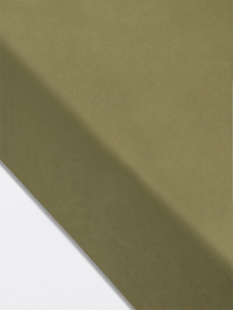 Westside Home Olive Solid Queen Fitted Sheet Set