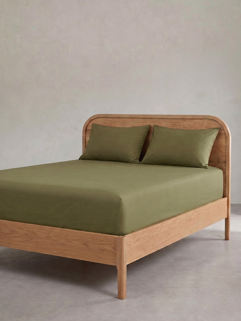 Westside Home Olive Solid Fitted King Bed Sheet Set