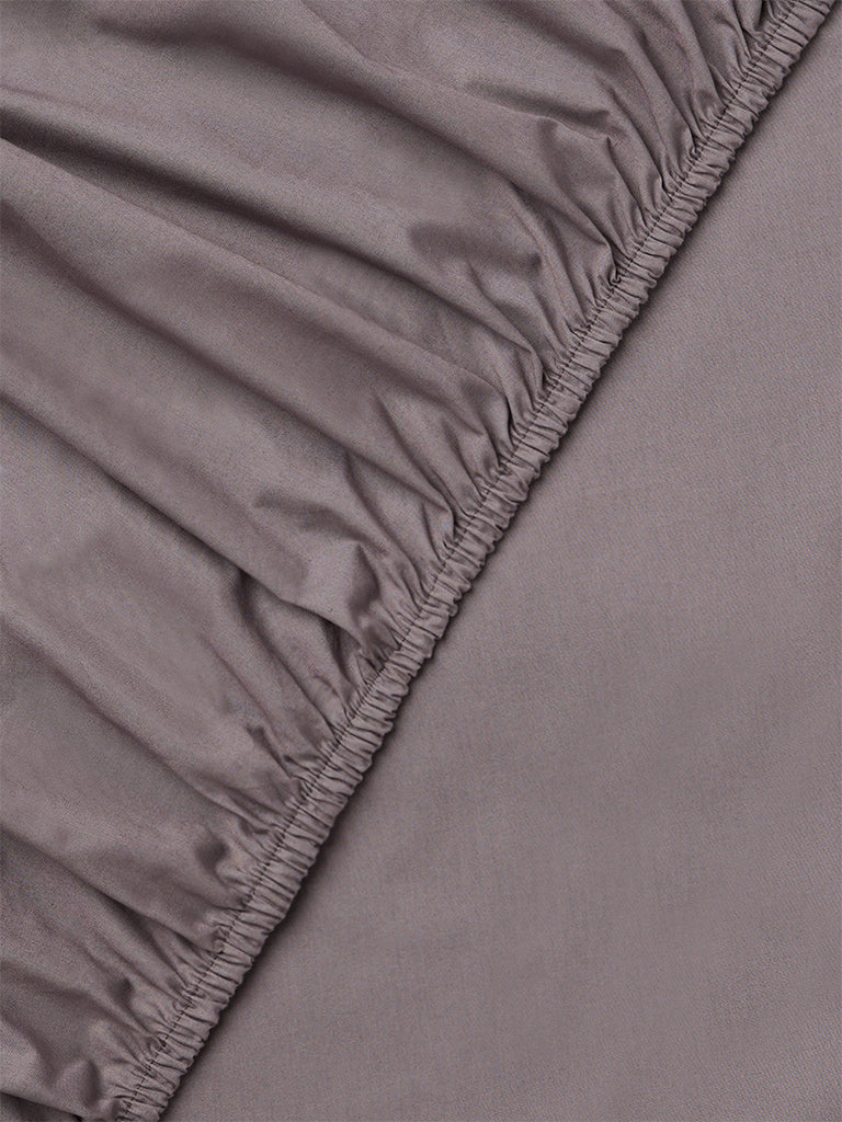 Westside Home Charcoal Solid Fitted King Bed Sheet Set