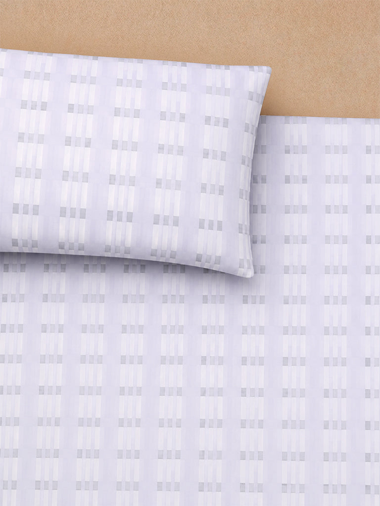 Westside Home Grey Geometric Printed King Bed Sheet Set