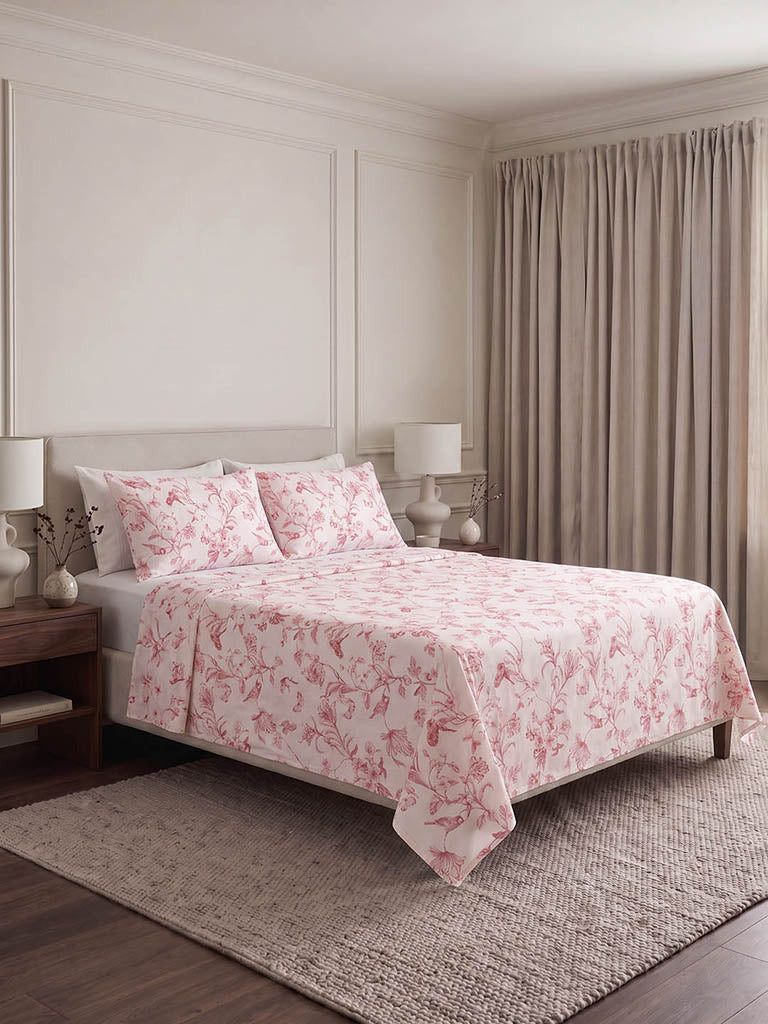 Westside Home Brown Nature-Inspired Queen Bed Sheet Set