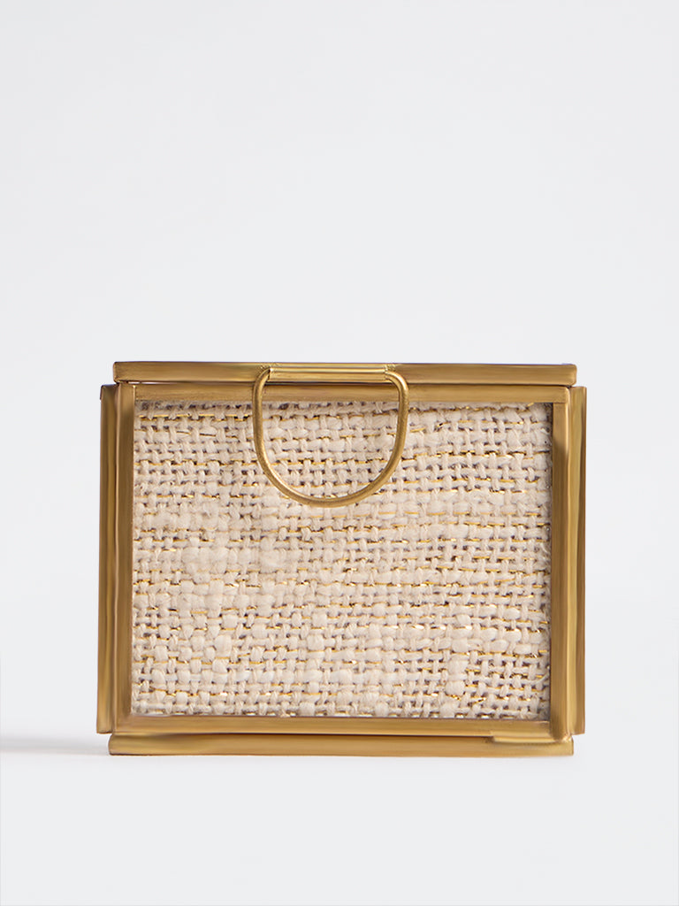 Westside Home Ivory Boucle Design Glass Jewellery Box