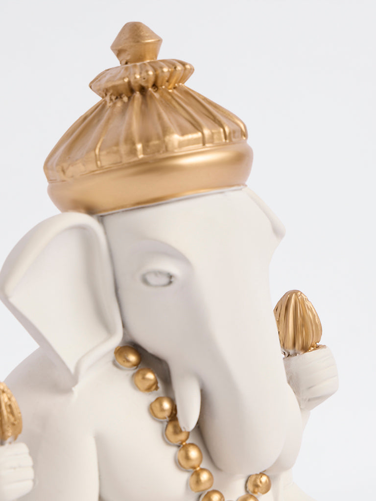 Westside Home White Ganesh Idol Decorative Object