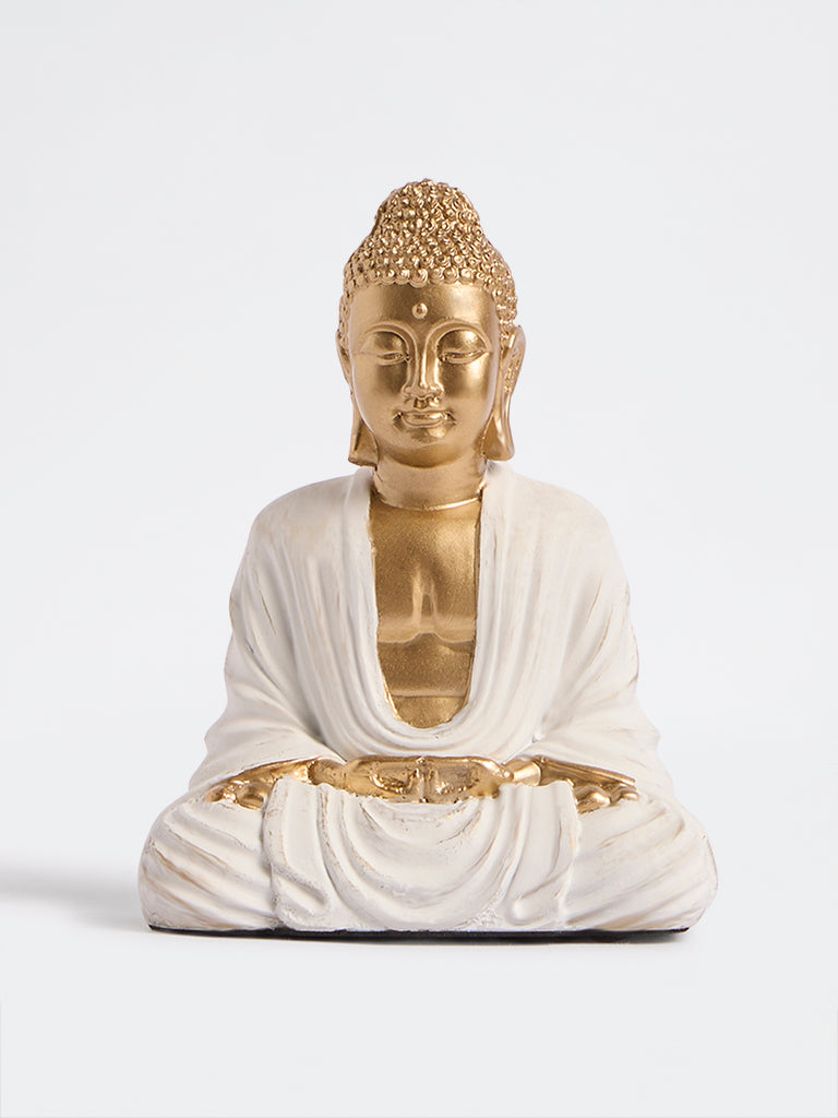 Westside Home White Sitting Buddha Idol Decorative Object
