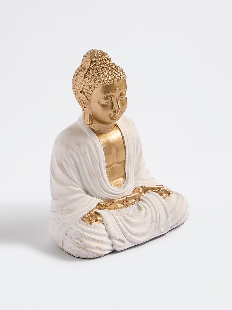 Westside Home White Sitting Buddha Idol Decorative Object