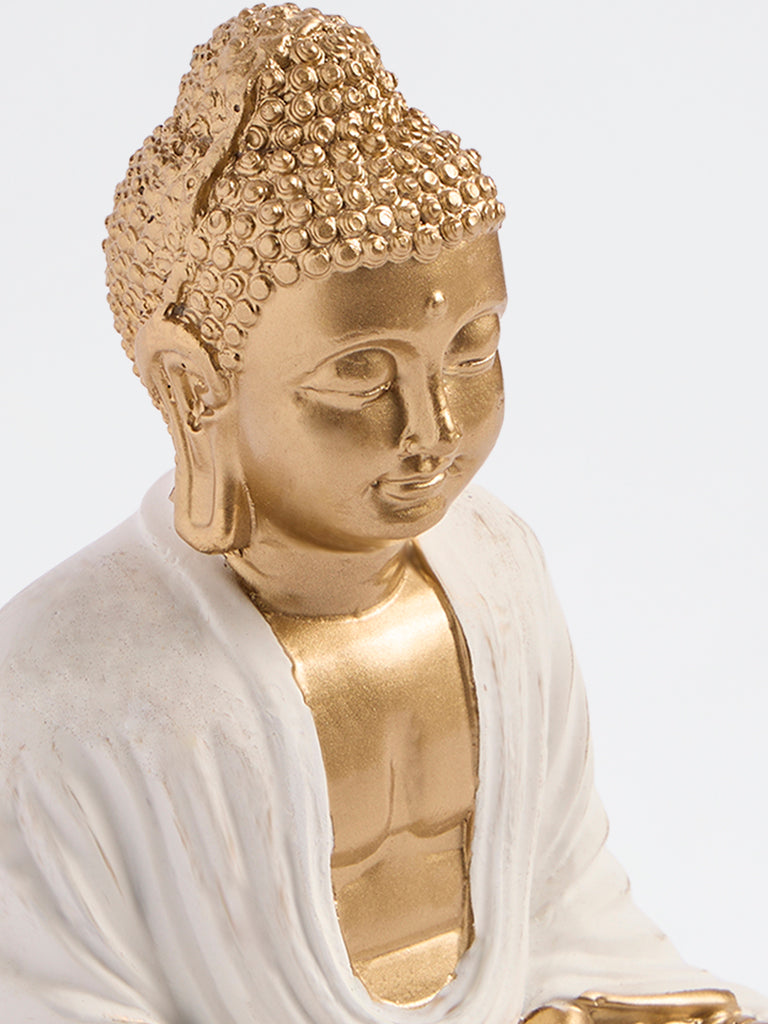 Westside Home White Sitting Buddha Idol Decorative Object