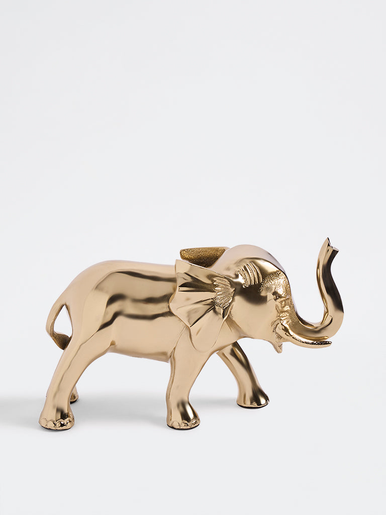 Westside Home Gold Metal Elephant Decorative Object