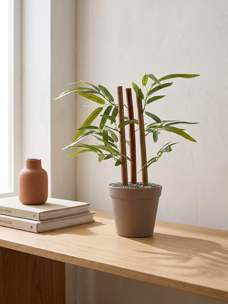 Westside Home Green Artificial Bamboo Plant