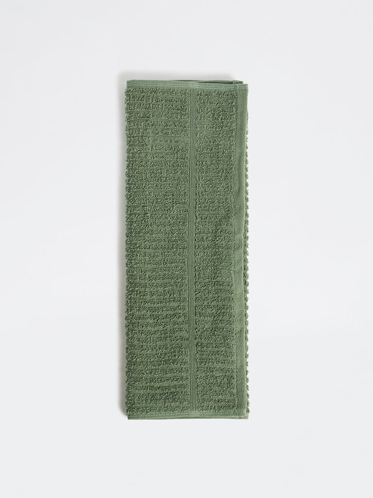 Westside Home Olive Knit-Textured Hand Towel