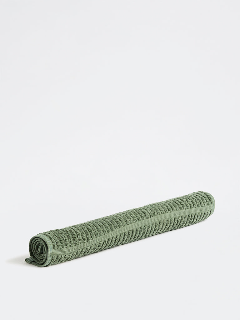 Westside Home Olive Knit-Textured Hand Towel