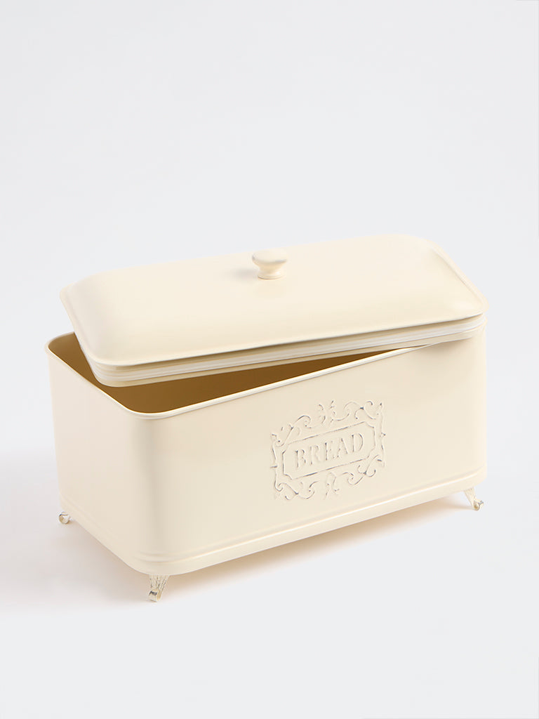 Westside Home Ivory Victorian Style Bread Box with Feet