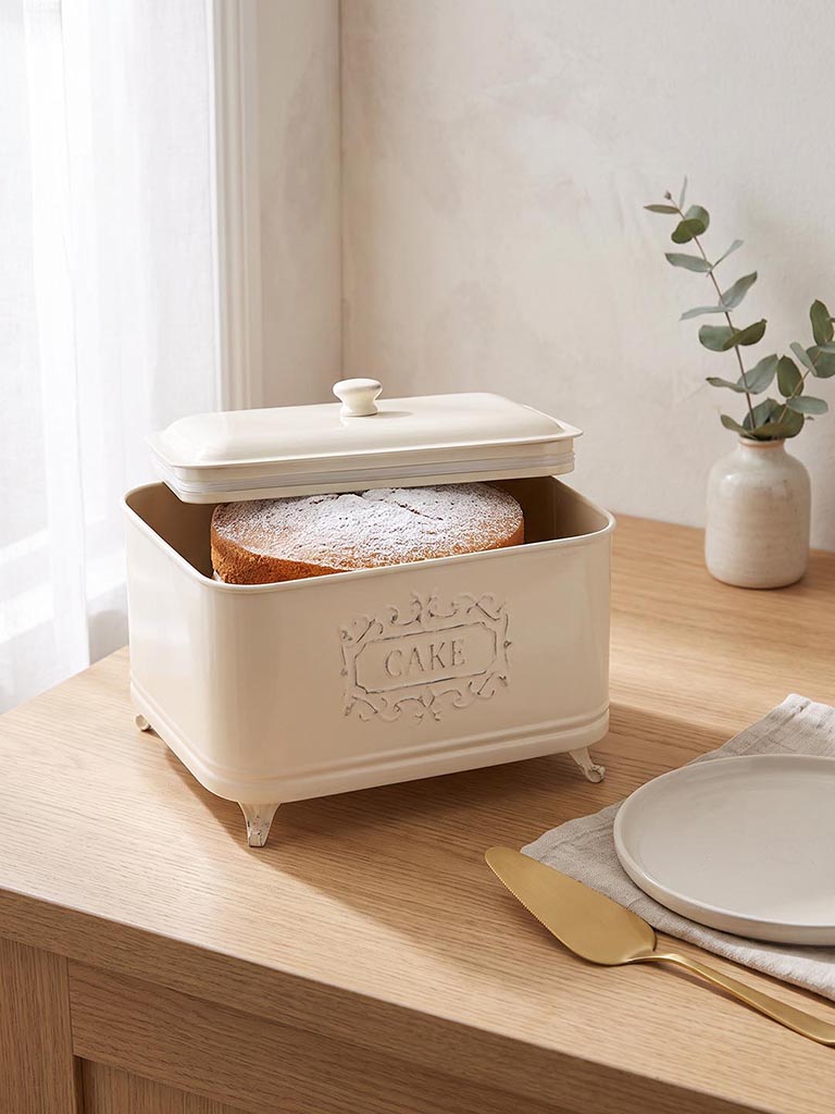 Westside Home Ivory Victorian Style Cake Box with Feet
