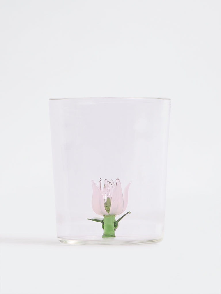Westside Home Lotus-Detail Clear Water Glass
