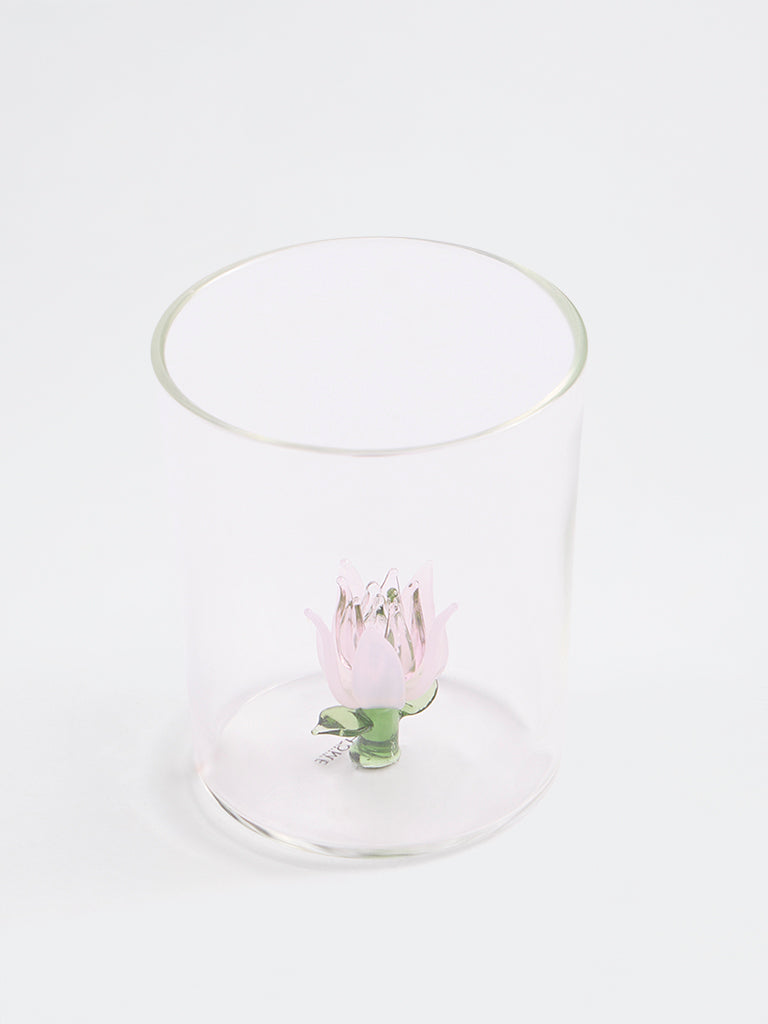 Westside Home Lotus-Detail Clear Water Glass