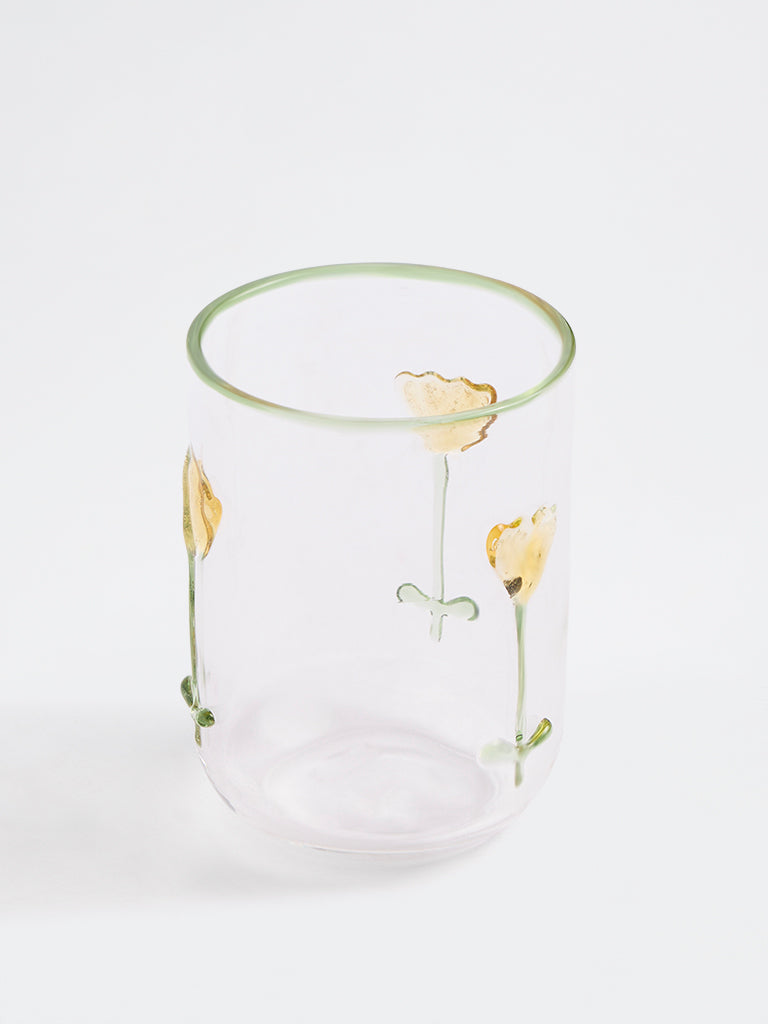 Westside Home Tulip Design Clear Water Glass
