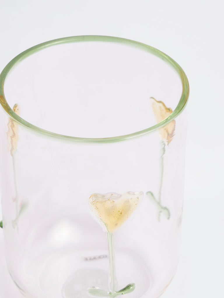 Westside Home Tulip Design Clear Water Glass