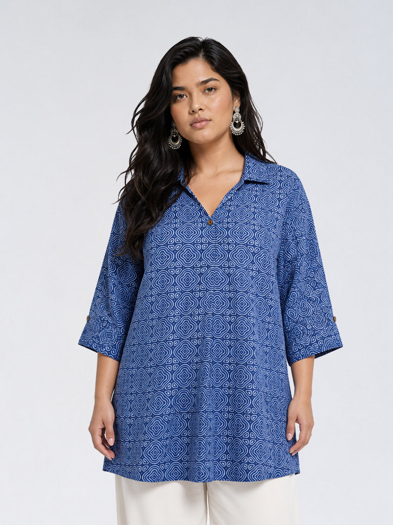 Diza Blue Printed Tunic