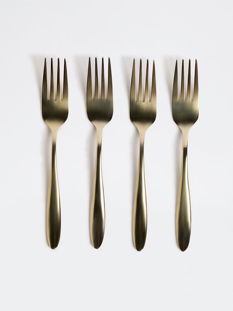 Westside Home Gold Stainless Steel Forks - Set of 4