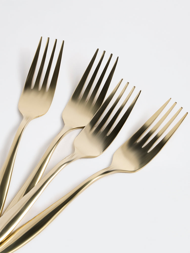 Westside Home Gold Stainless Steel Forks - Set of 4