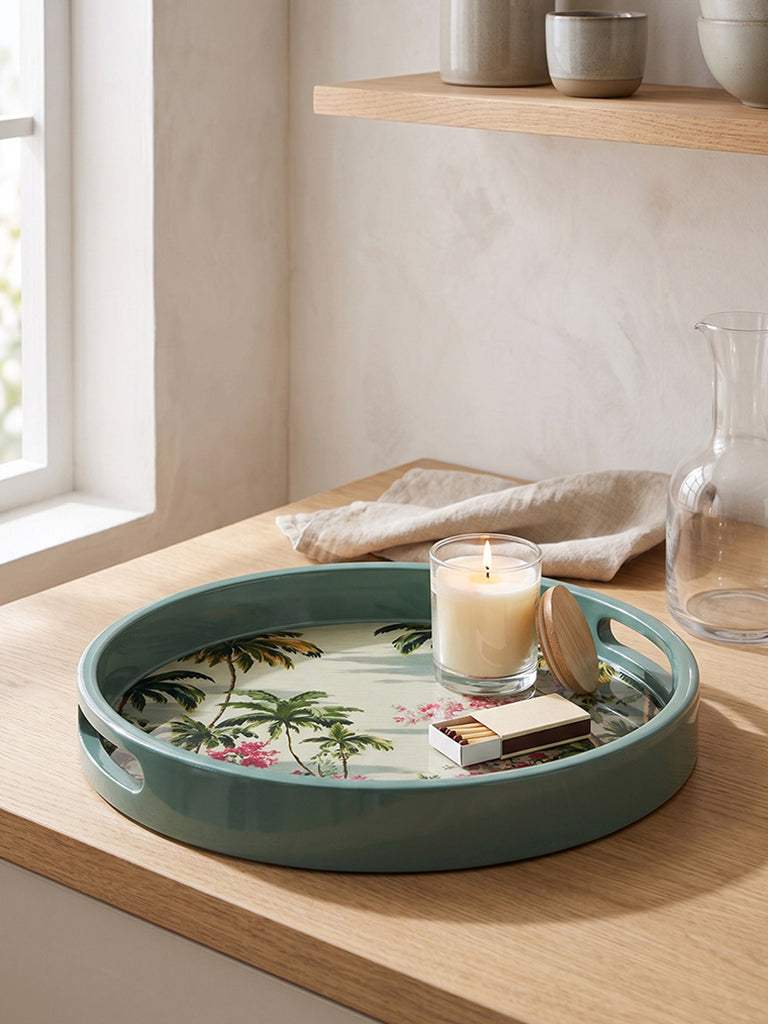 Westside Home Multicolor Chinoiserie Nature-Inspired Tray