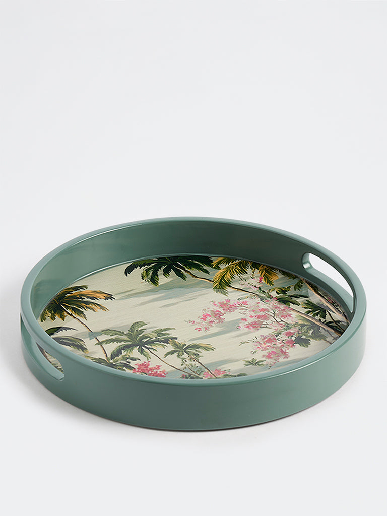 Westside Home Multicolor Chinoiserie Nature-Inspired Tray