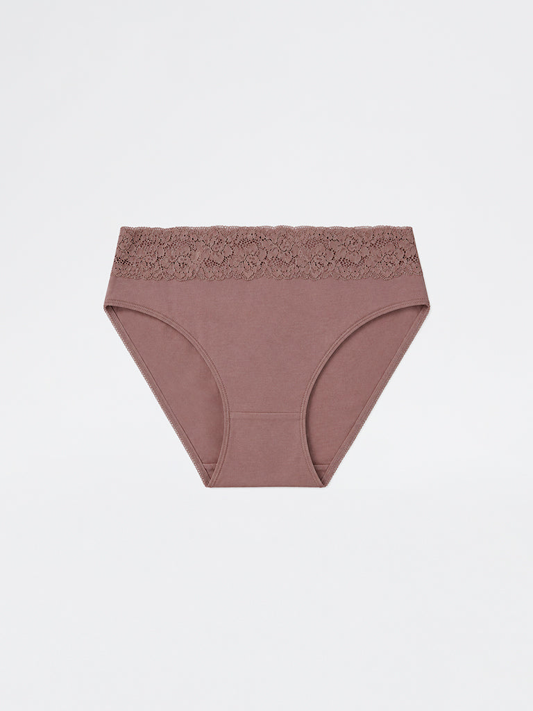 Wunderlove 3-Pack Lace Detailed Cotton-Blend Hi-Leg Briefs