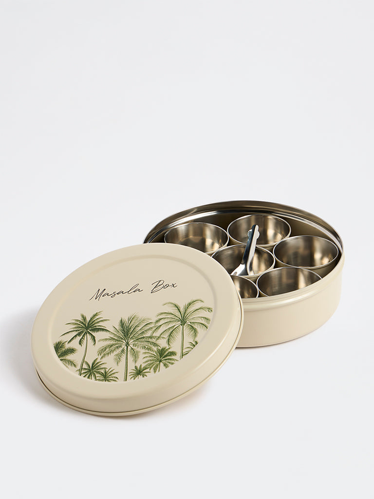 Westside Home Ivory Tropical Printed Masala Box