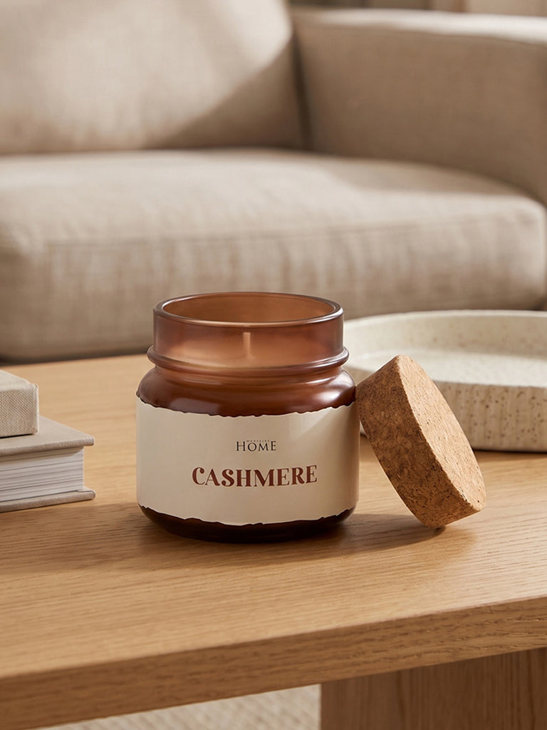 Westside Home Brown Glass Cashmere Candle Jar