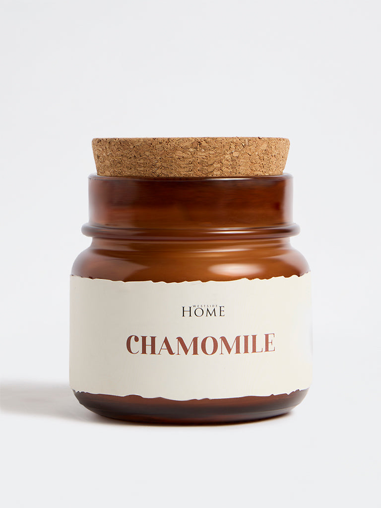 Westside Home Brown Glass Chamomile Candle Jar