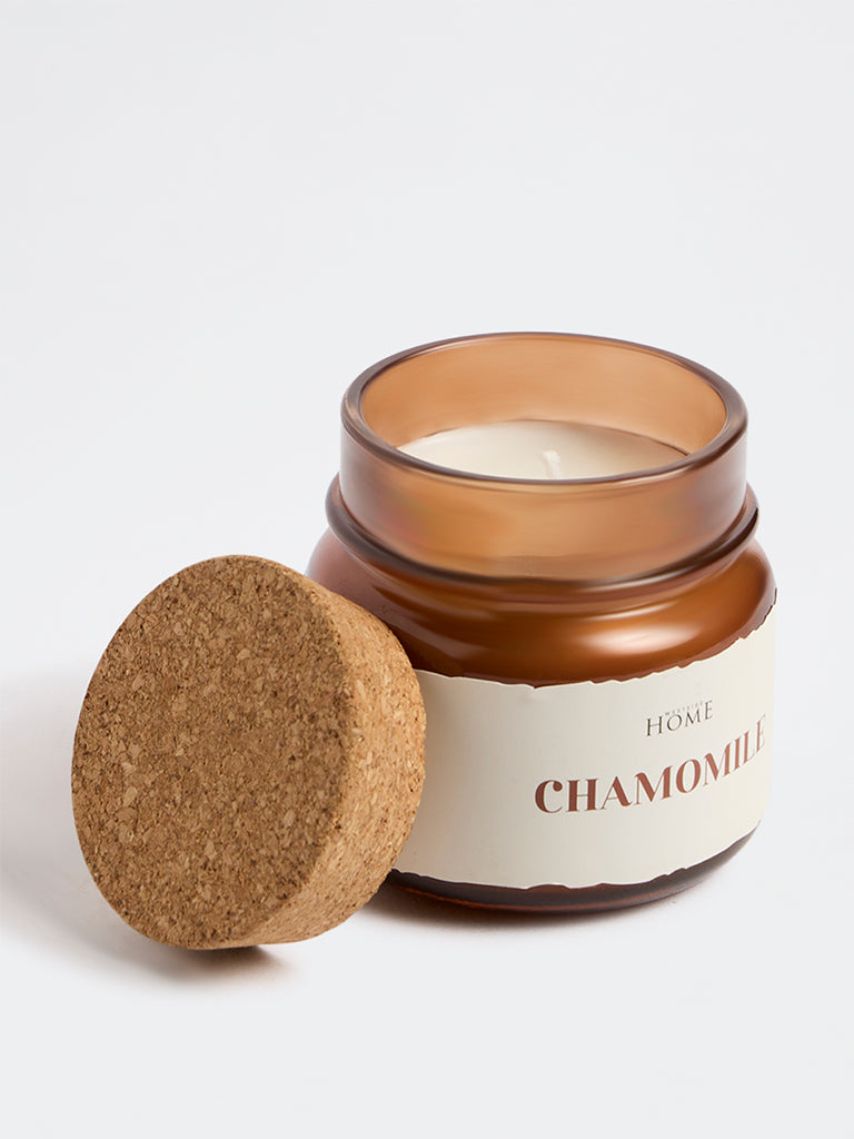 Westside Home Brown Glass Chamomile Candle Jar