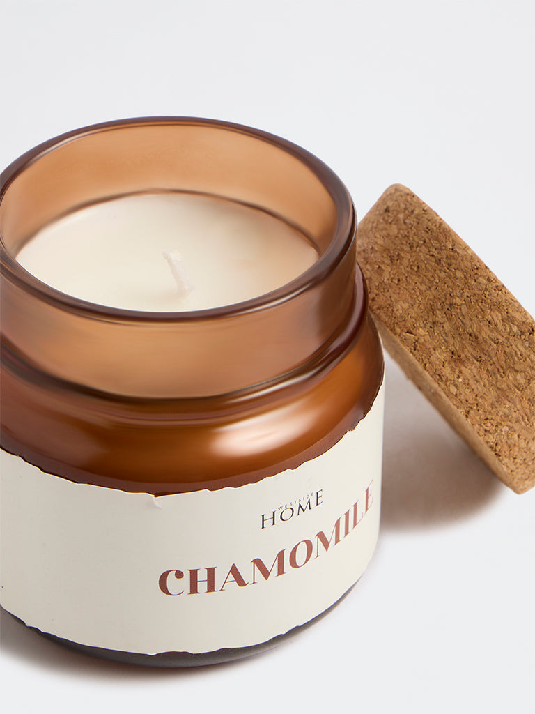 Westside Home Brown Glass Chamomile Candle Jar