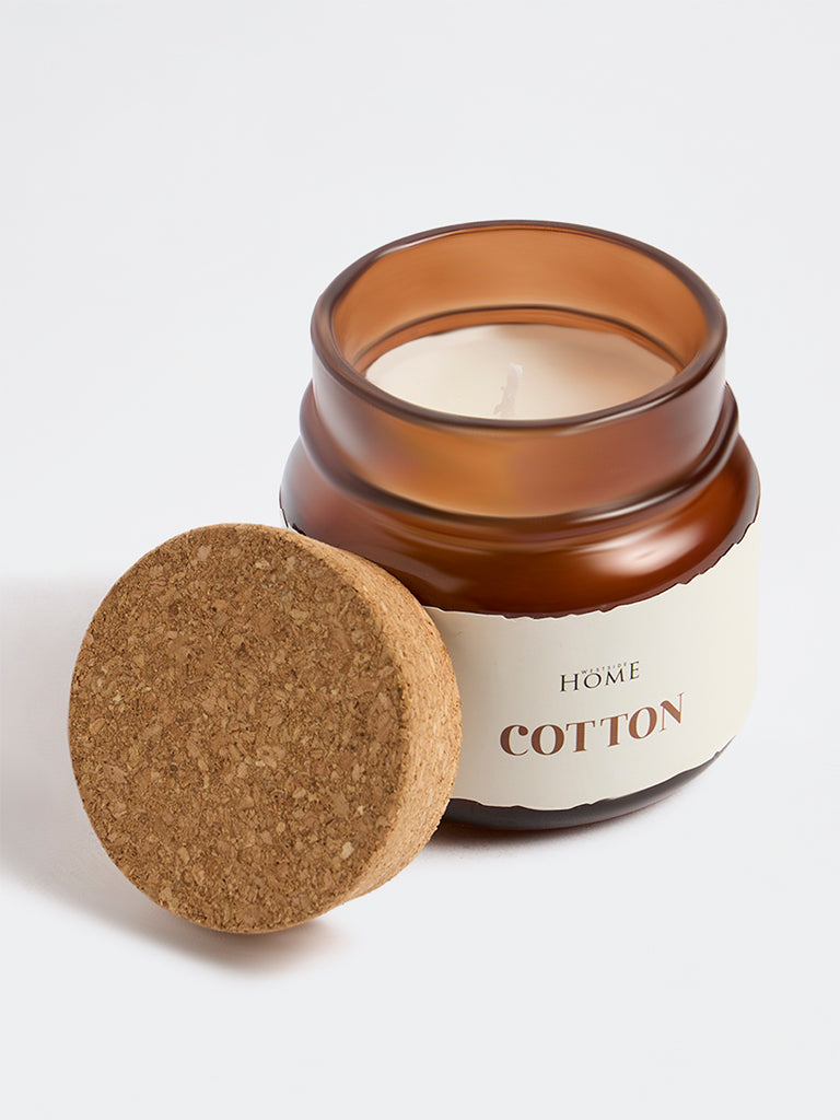 Westside Home Brown Glass Cotton Candle Jar