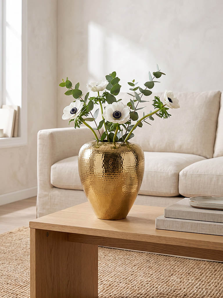 Westside Home Gold Metal Textured Vase