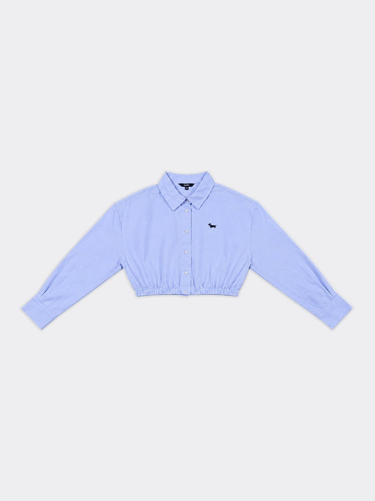 Nuon Blue Solid Cotton Blouse