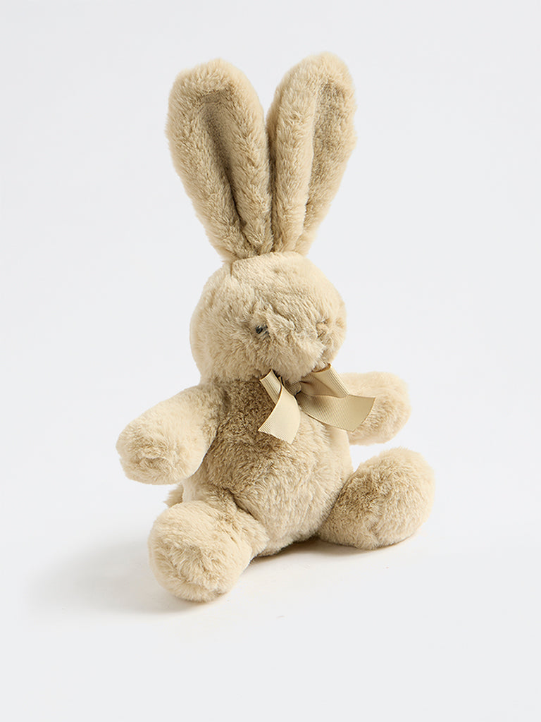 HOP Baby Boys Off-White Bunny Fur Soft Toy
