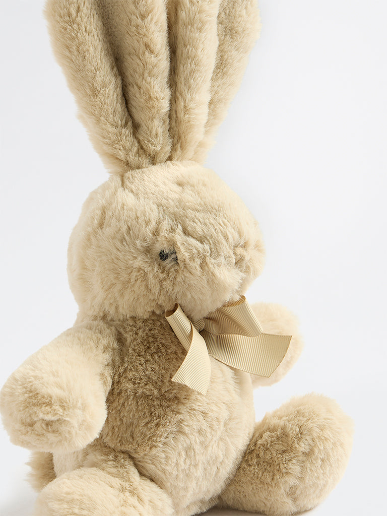 HOP Baby Boys Off-White Bunny Fur Soft Toy
